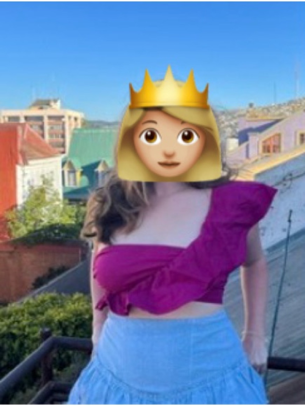 Animari Fuscia One Ruffle Sleeve Crop Top